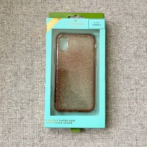 Rose Gold Glitter Kate Spade case for iPhone X